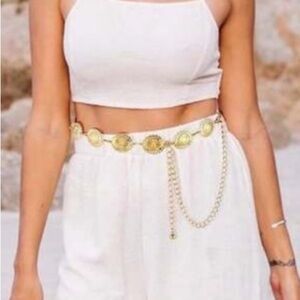 Vintage Style Layered Gold Chain Belt Dress Sweater Belt Womens Accessories